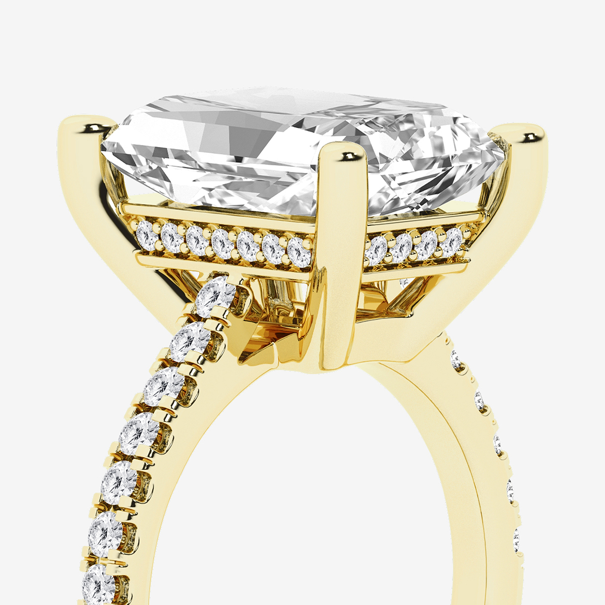 Additional Image 2 for  7 2/5 ctw Radiant Lab Grown Diamond Hidden Halo Engagement Ring