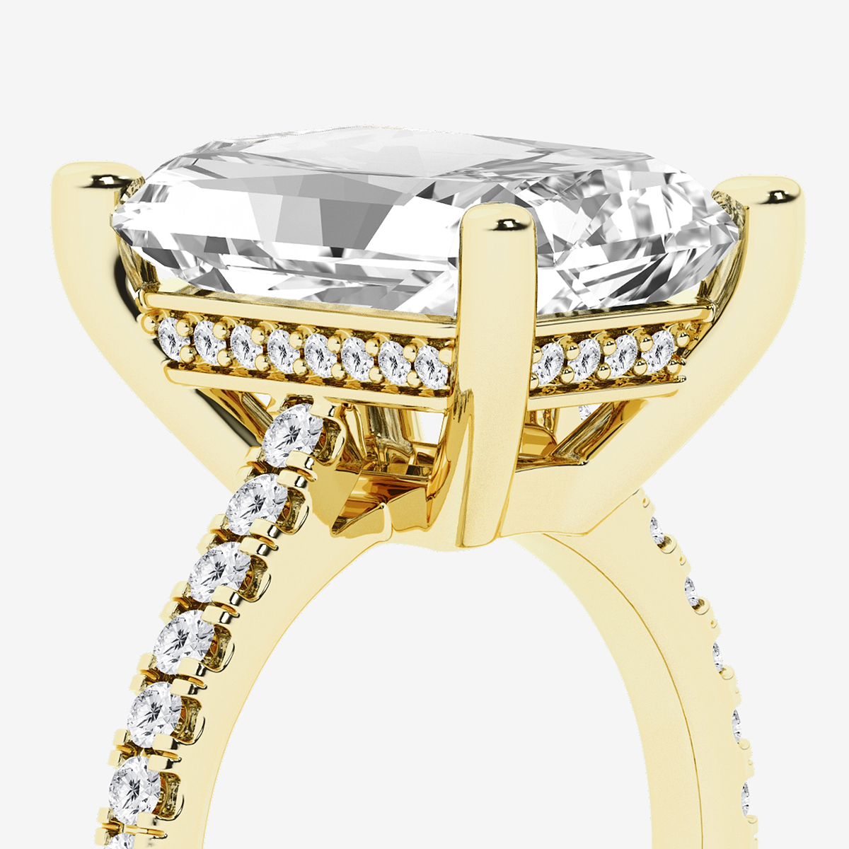 Additional Image 2 for  8 2/5 ctw Radiant Lab Grown Diamond Hidden Halo Engagement Ring