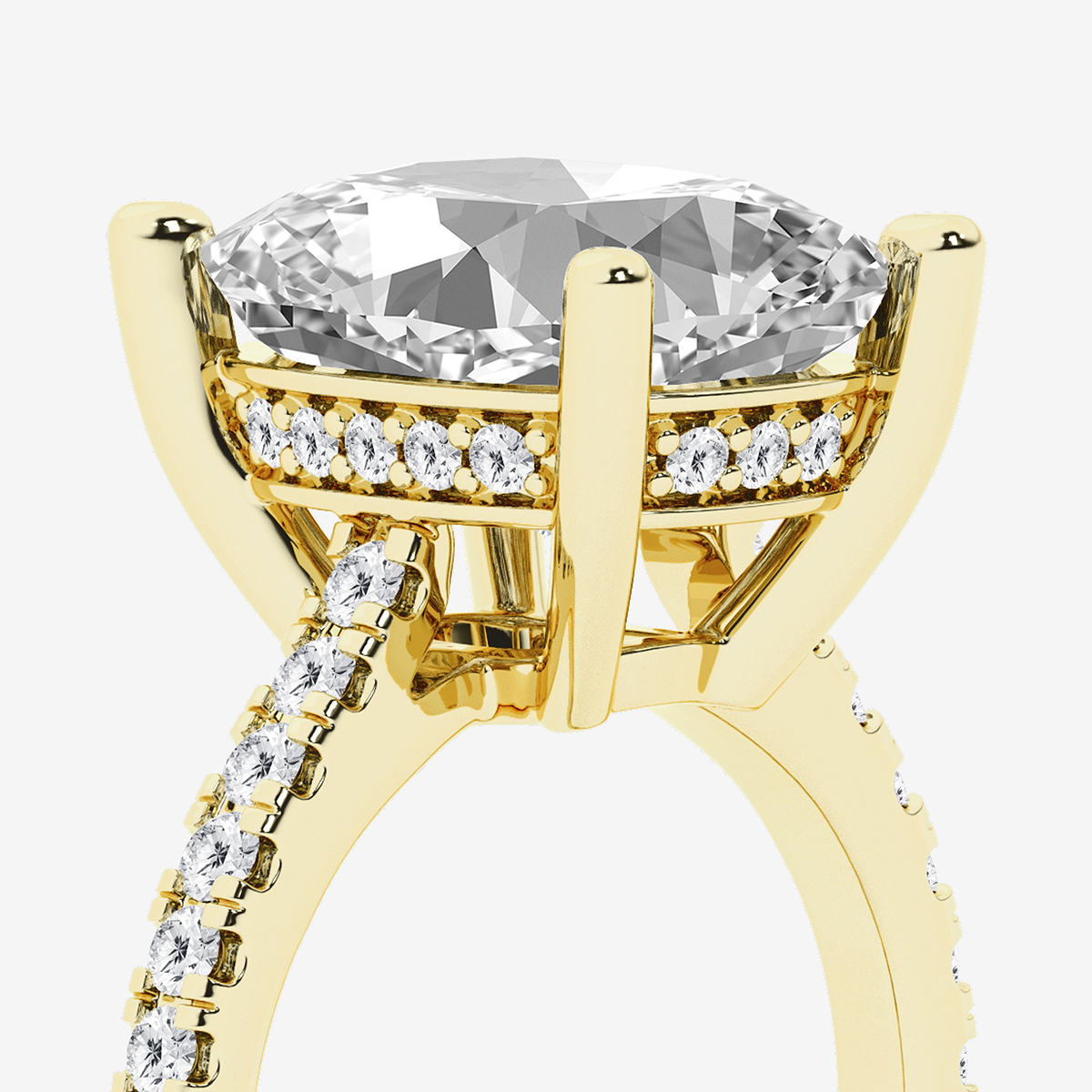 Additional Image 2 for  7 2/5 ctw Elongated Cushion Lab Grown Diamond Hidden Halo Engagement Ring