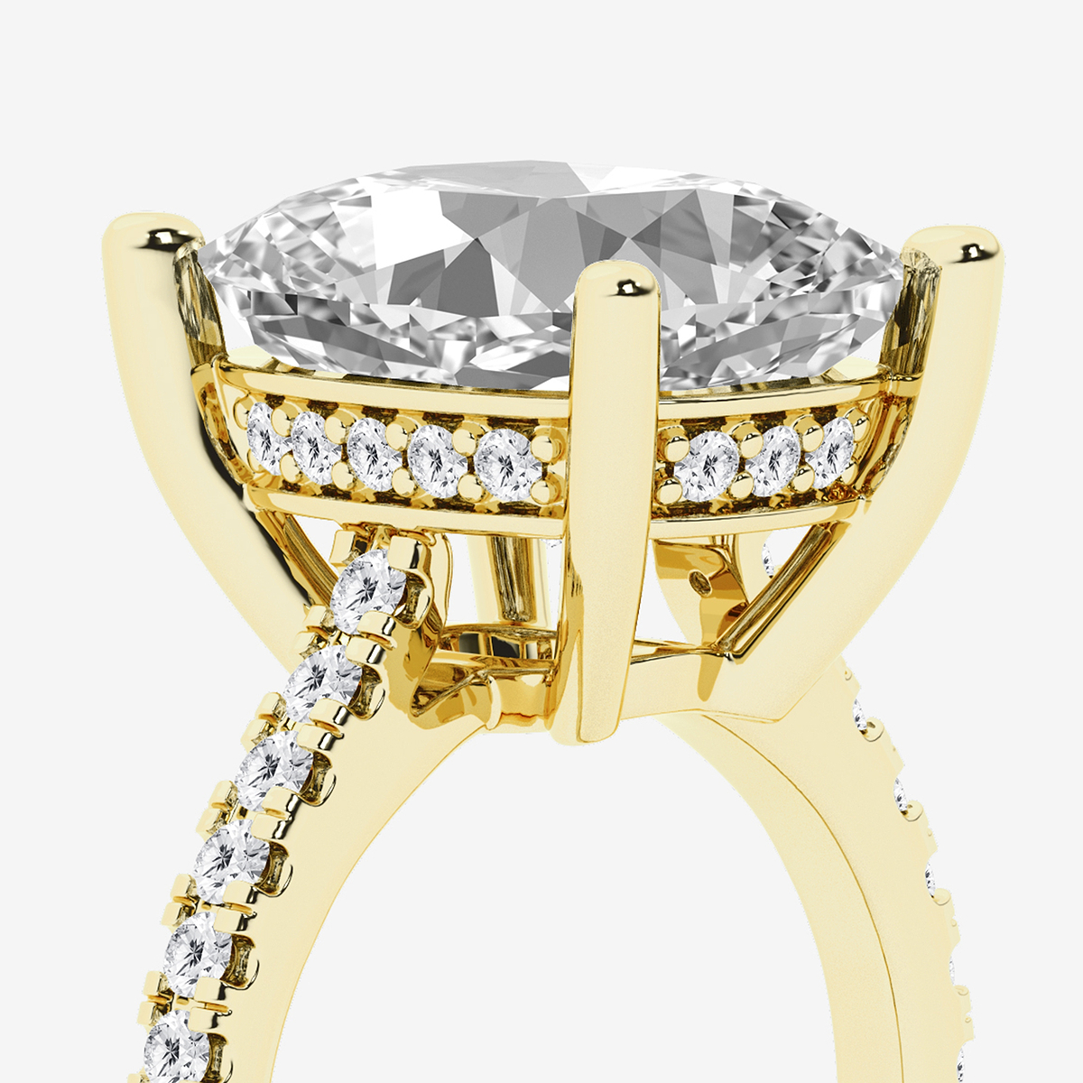 Additional Image 2 for  8 2/5 ctw Elongated Cushion Lab Grown Diamond Hidden Halo Engagement Ring