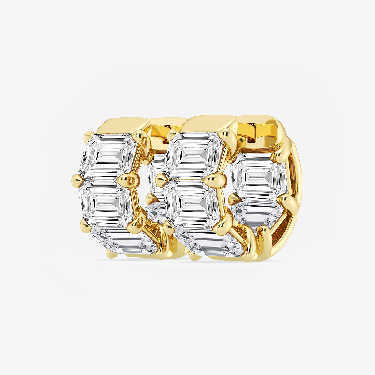 Additional Image 1 for  10 ctw Emerald Lab Grown Diamond Huggie Hoop Earrings