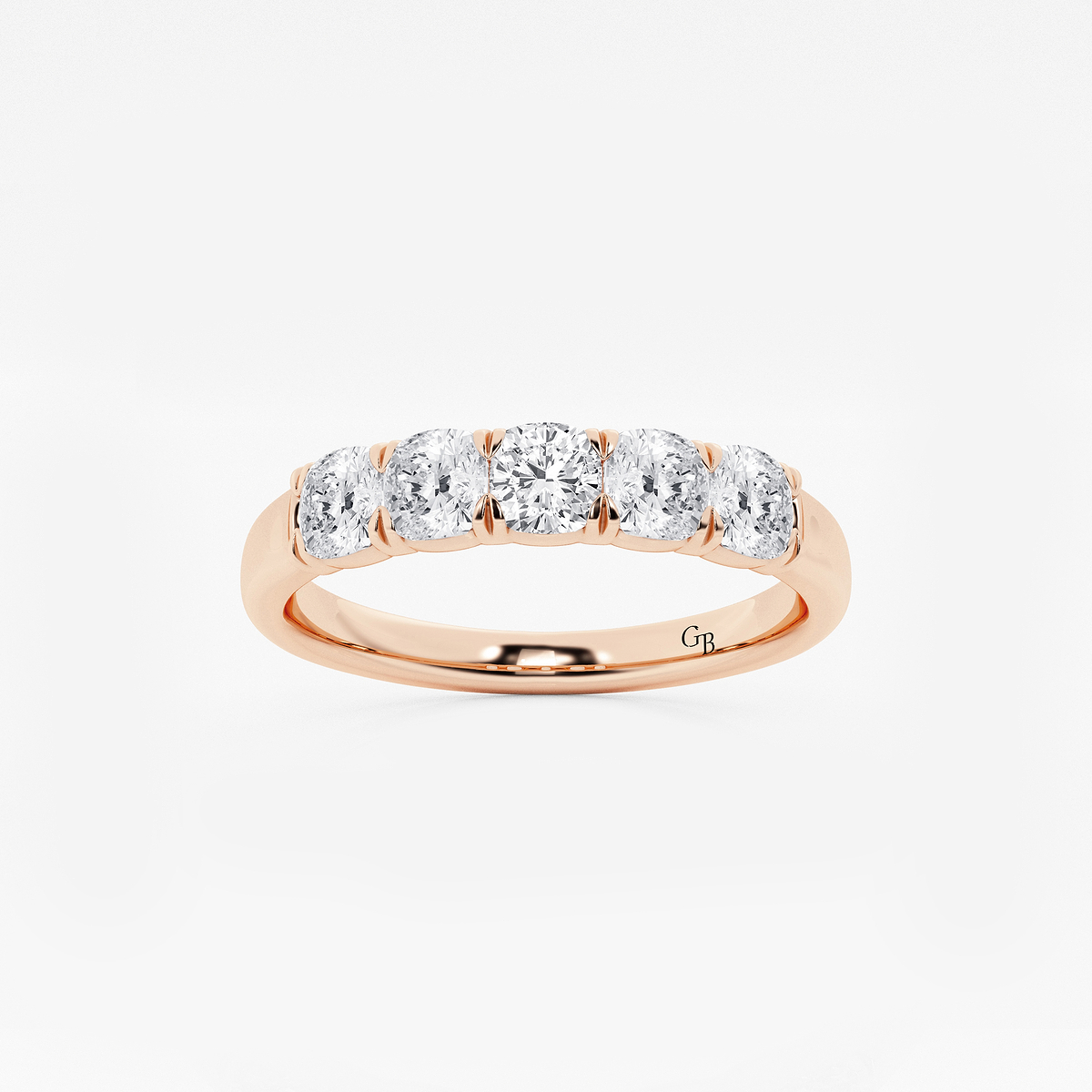 1 ctw Cushion Lab Grown Diamond Five-Stone Anniversary Band