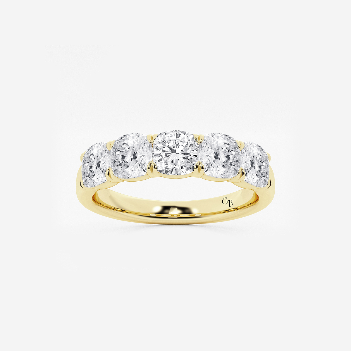 2 ctw Cushion Lab Grown Diamond Five-Stone Anniversary Band