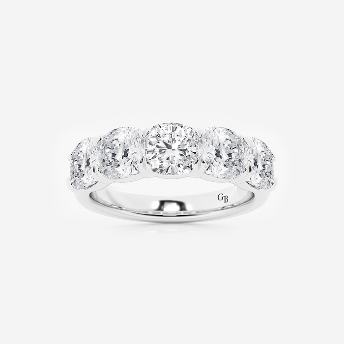 Nikita Band - 2 ctw Cushion Lab Grown Diamond Five-Stone Anniversary Band