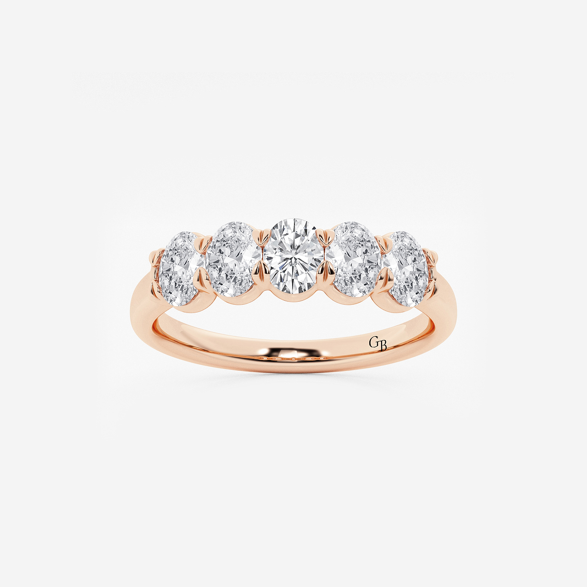 1 ctw Oval Lab Grown Diamond Five-Stone Anniversary Band