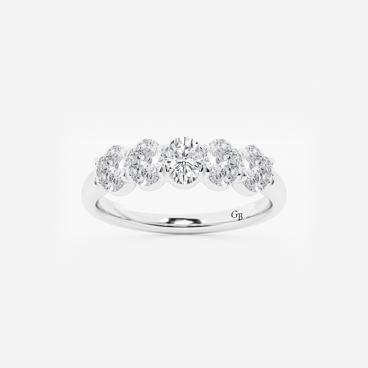 1 ctw Oval Lab Grown Diamond Five-Stone Anniversary Band