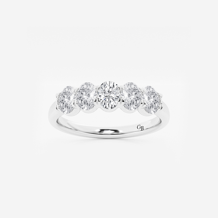 Diana 1 ctw Oval Lab Grown Diamond East-West Wedding Band