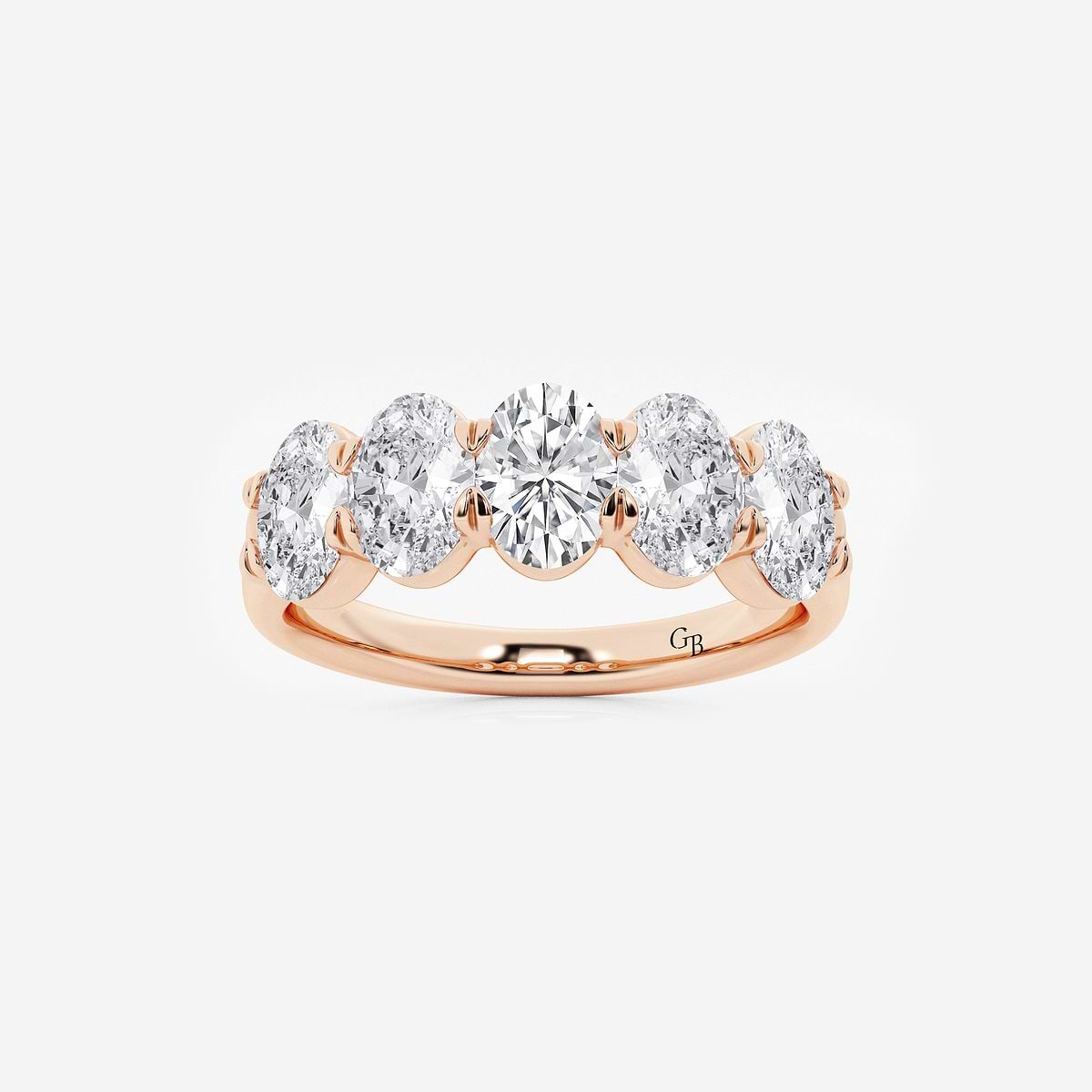 2 ctw Oval Lab Grown Diamond Five-Stone Anniversary Band