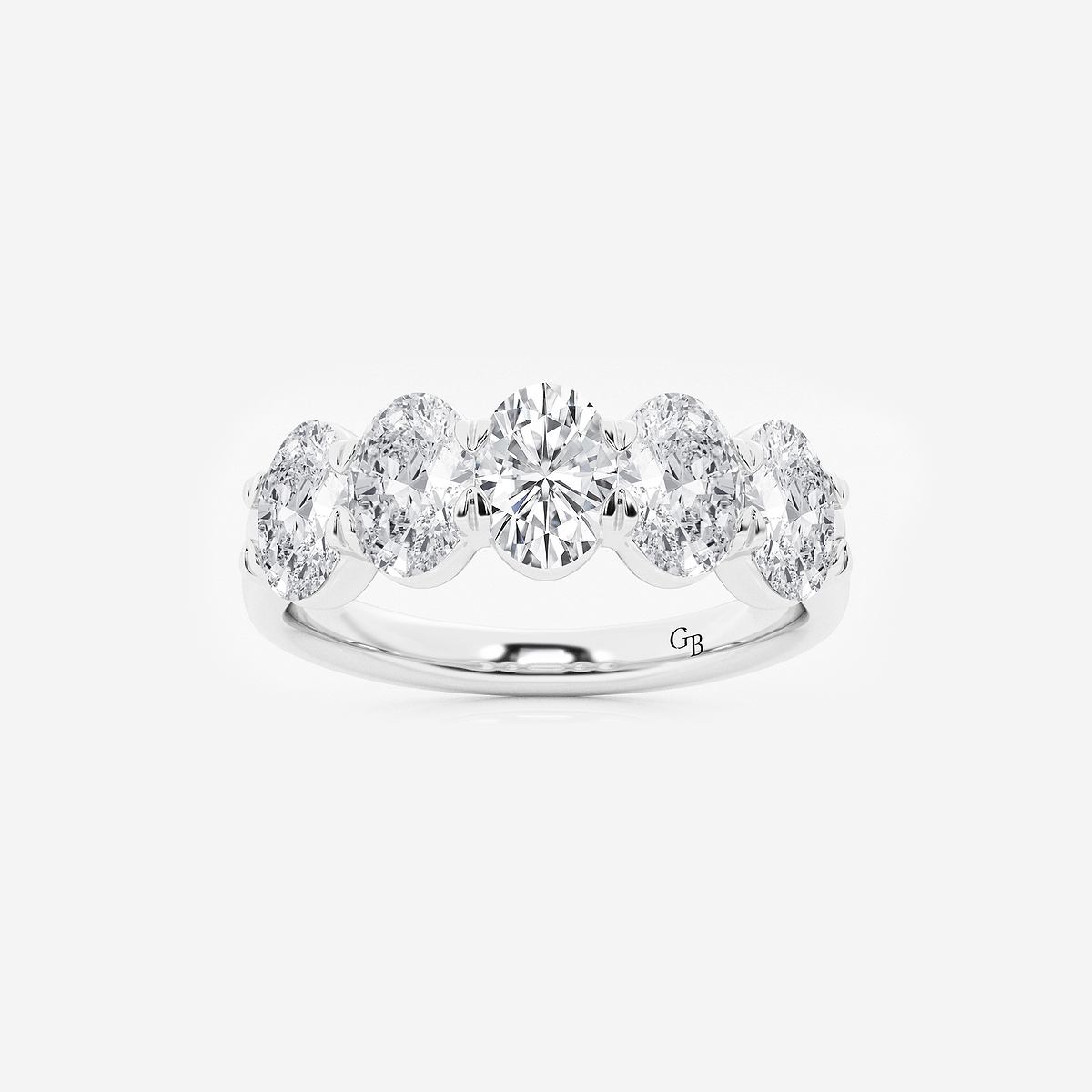 2 ctw Oval Lab Grown Diamond Five-Stone Anniversary Band