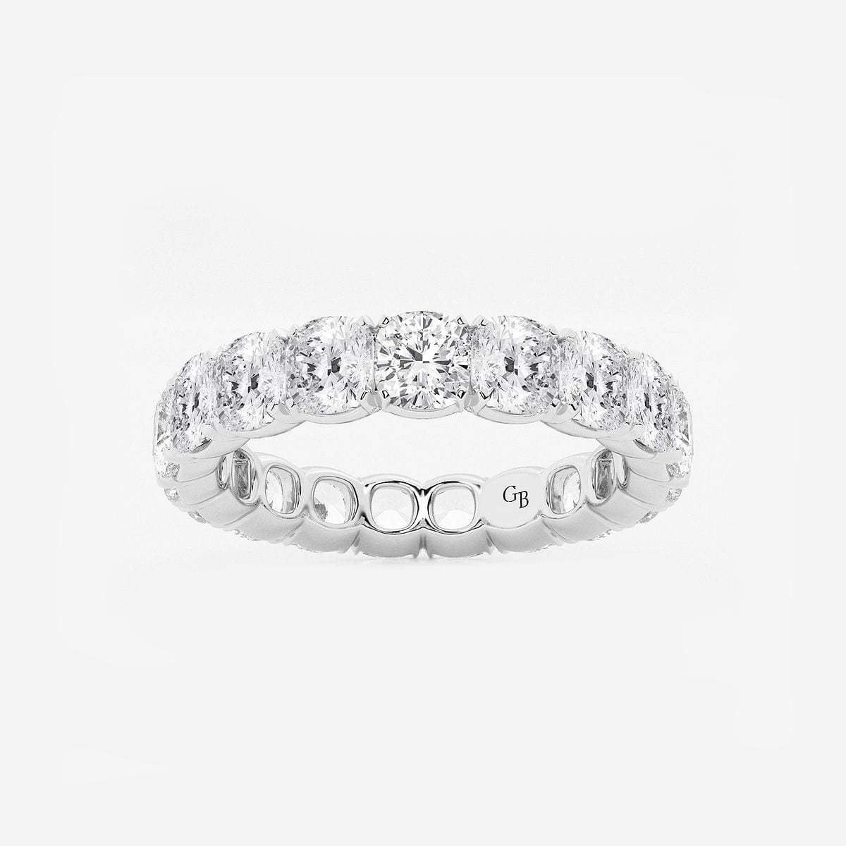 5 ctw Cushion Lab Grown Diamond Eternity Band - 4mm Width
