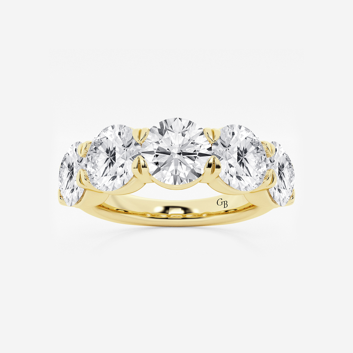 5 ctw Round Lab Grown Diamond Five-Stone Anniversary Band