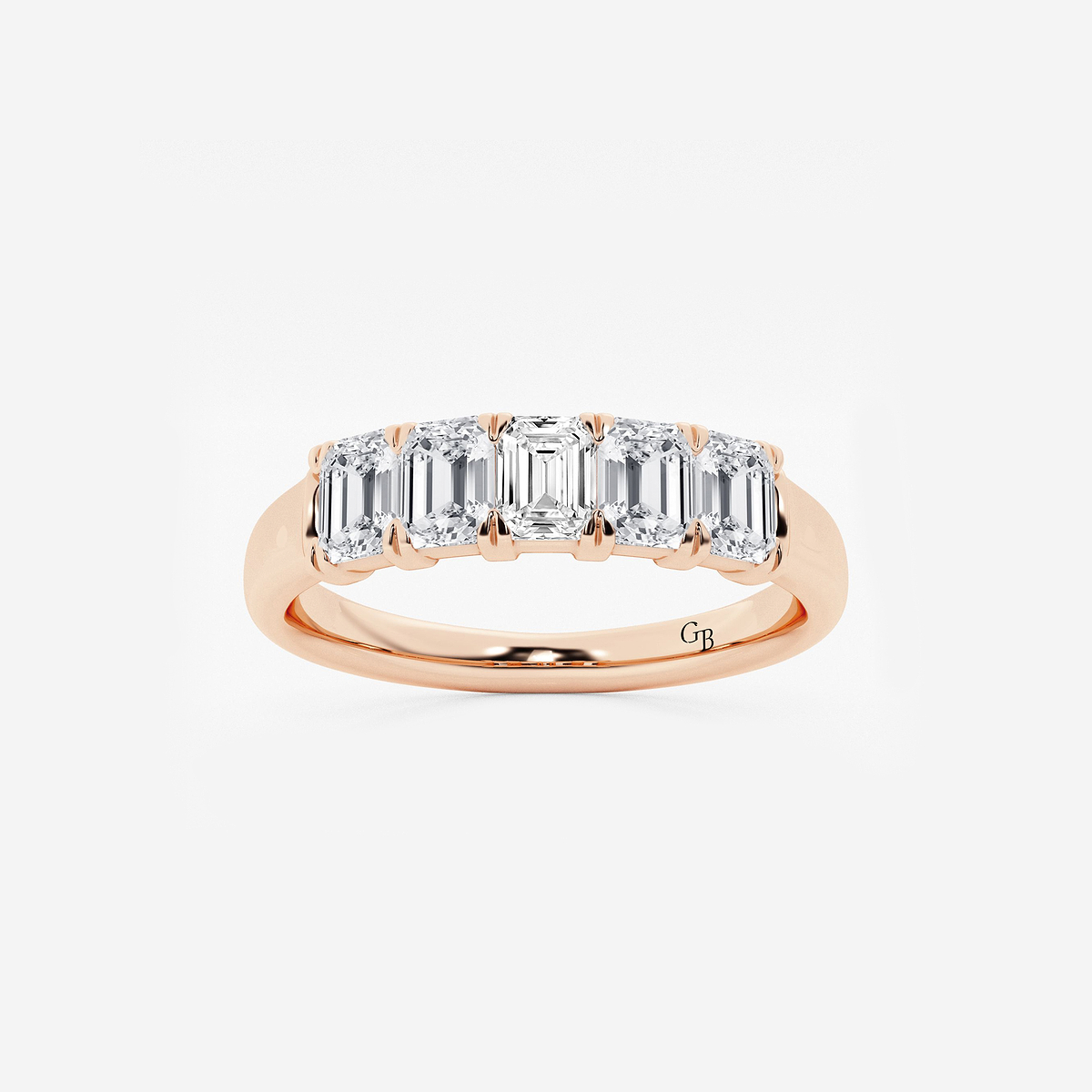 1 ctw Emerald Lab Grown Diamond Five-Stone Anniversary Band