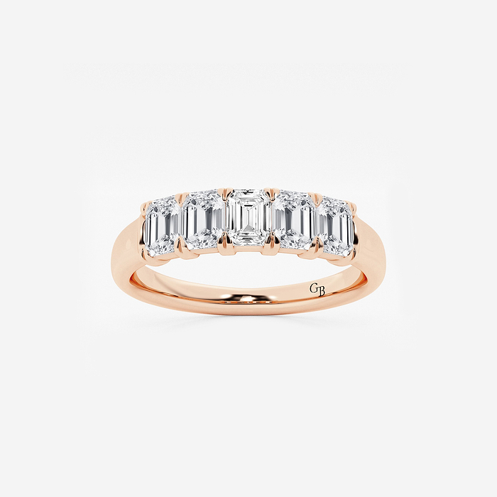 1 ctw Emerald Lab Grown Diamond Five-Stone Anniversary Band