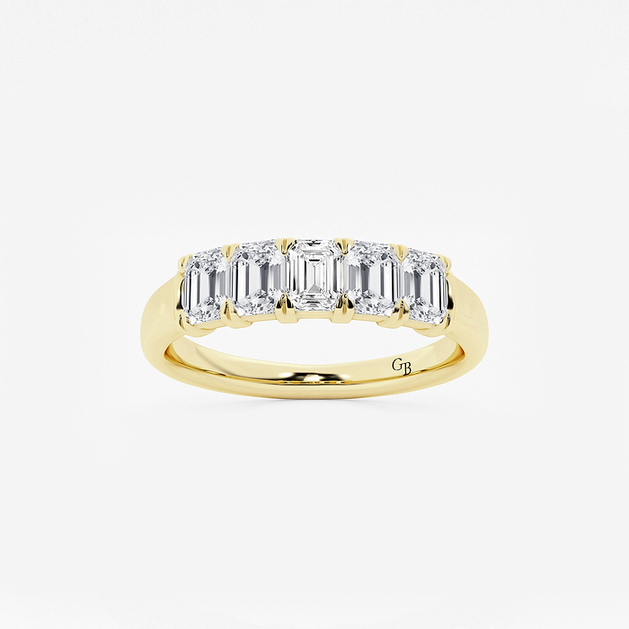 1 ctw Emerald Lab Grown Diamond Five-Stone Anniversary Band