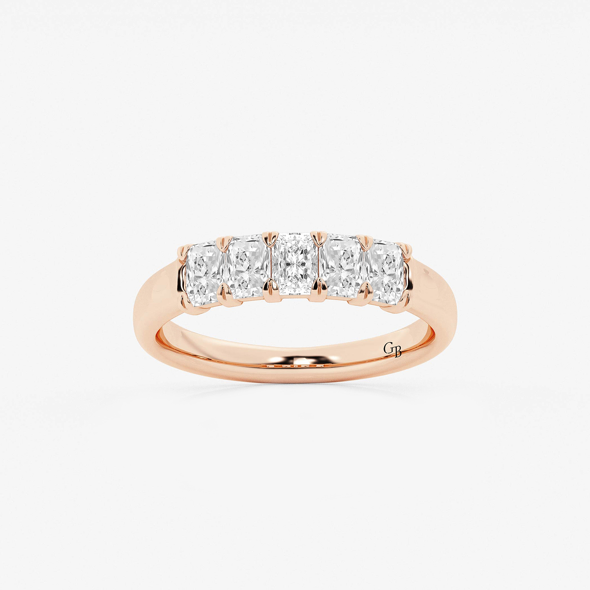 3/4 ctw Radiant Lab Grown Diamond Five-Stone Anniversary Band