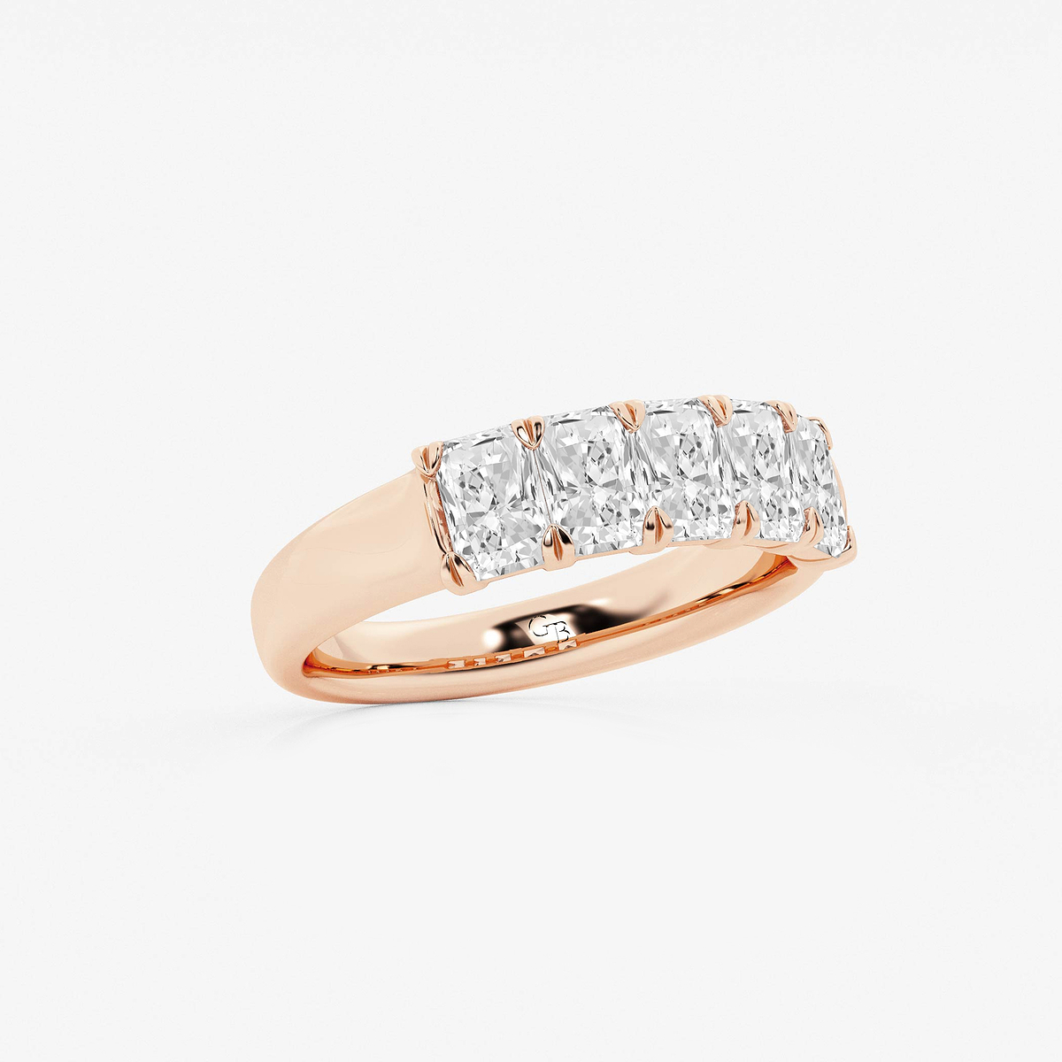 Additional Image 1 for  1 5/8 ctw Radiant Lab Grown Diamond Five-Stone Anniversary Band