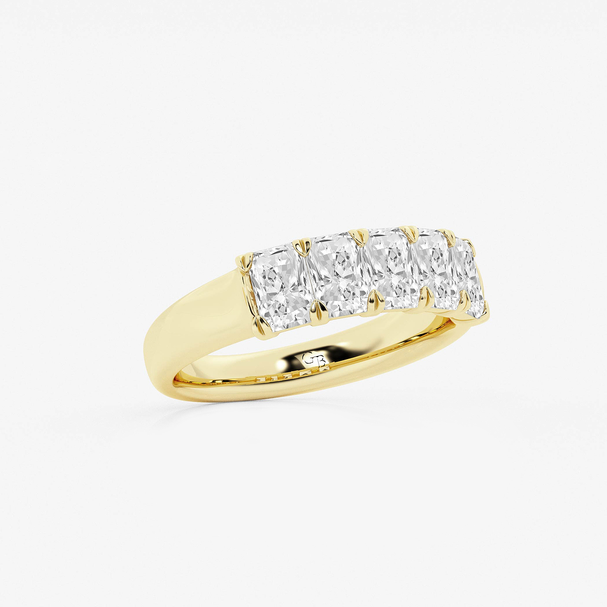Additional Image 1 for  1 5/8 ctw Radiant Lab Grown Diamond Five-Stone Anniversary Band