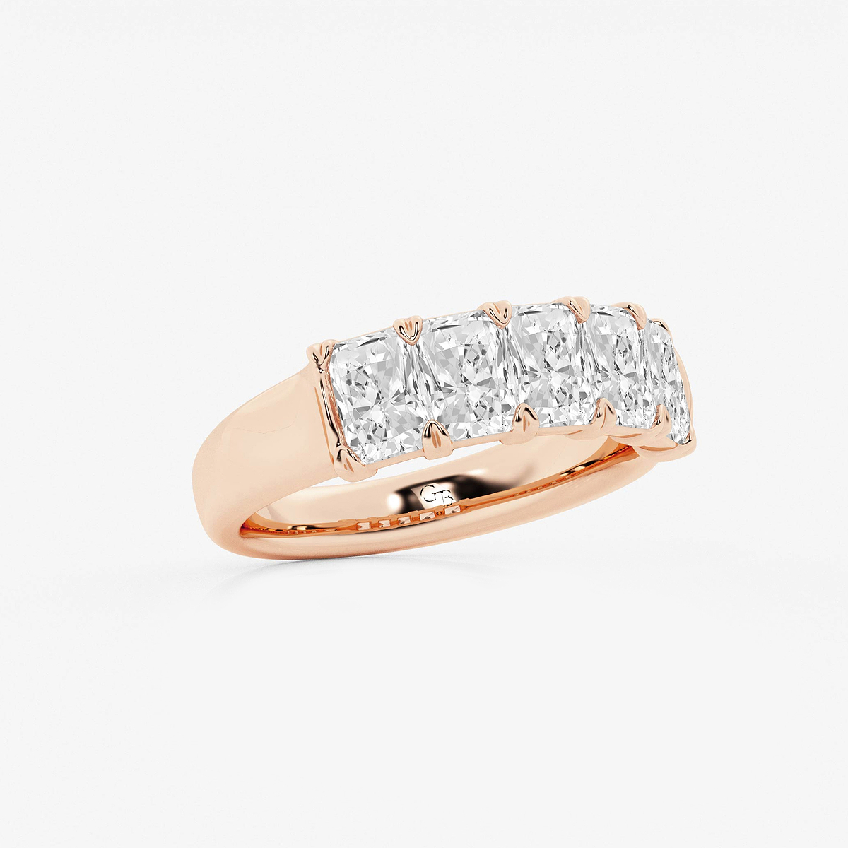 Additional Image 1 for  2 3/8 ctw Radiant Lab Grown Diamond Five-Stone Anniversary Band