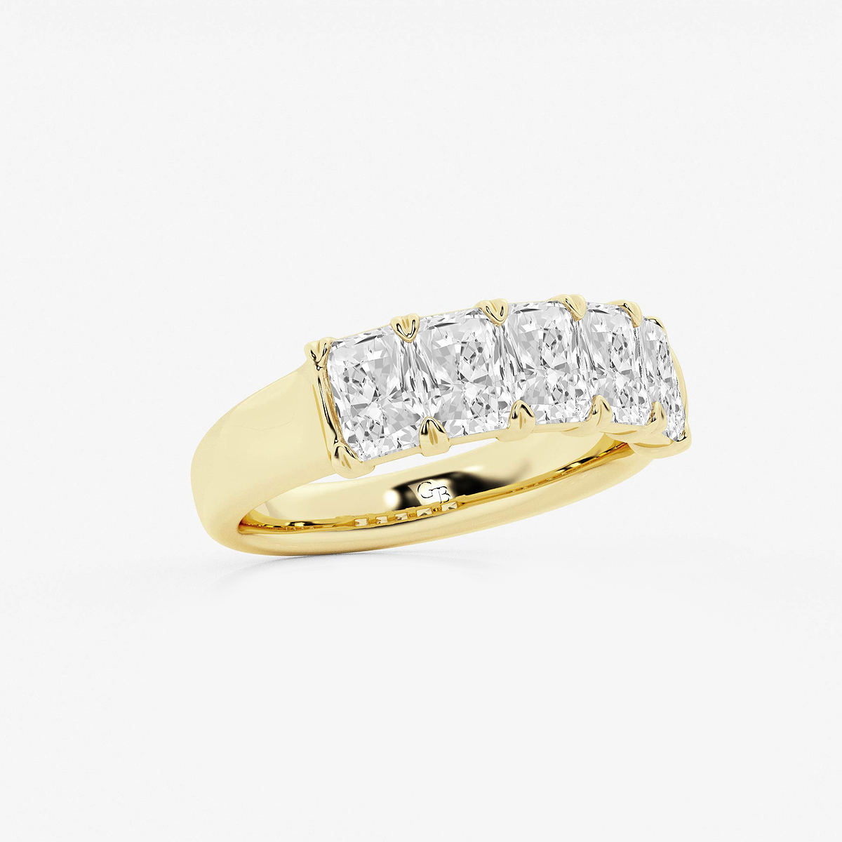 Additional Image 1 for  2 3/8 ctw Radiant Lab Grown Diamond Five-Stone Anniversary Band