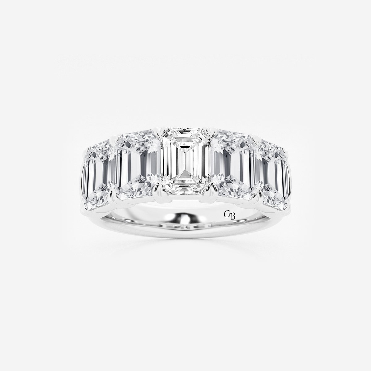 5 ctw Emerald Lab Grown Diamond Five-Stone Anniversary Band Platinum, E+, VS1+