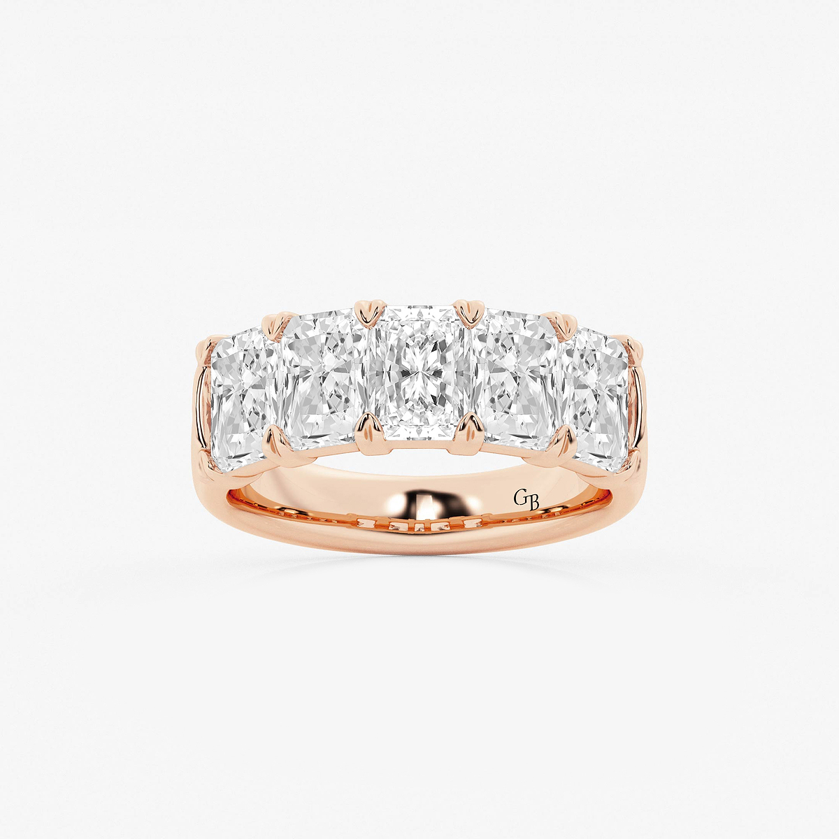 4 ctw Radiant Lab Grown Diamond Five-Stone Anniversary Band