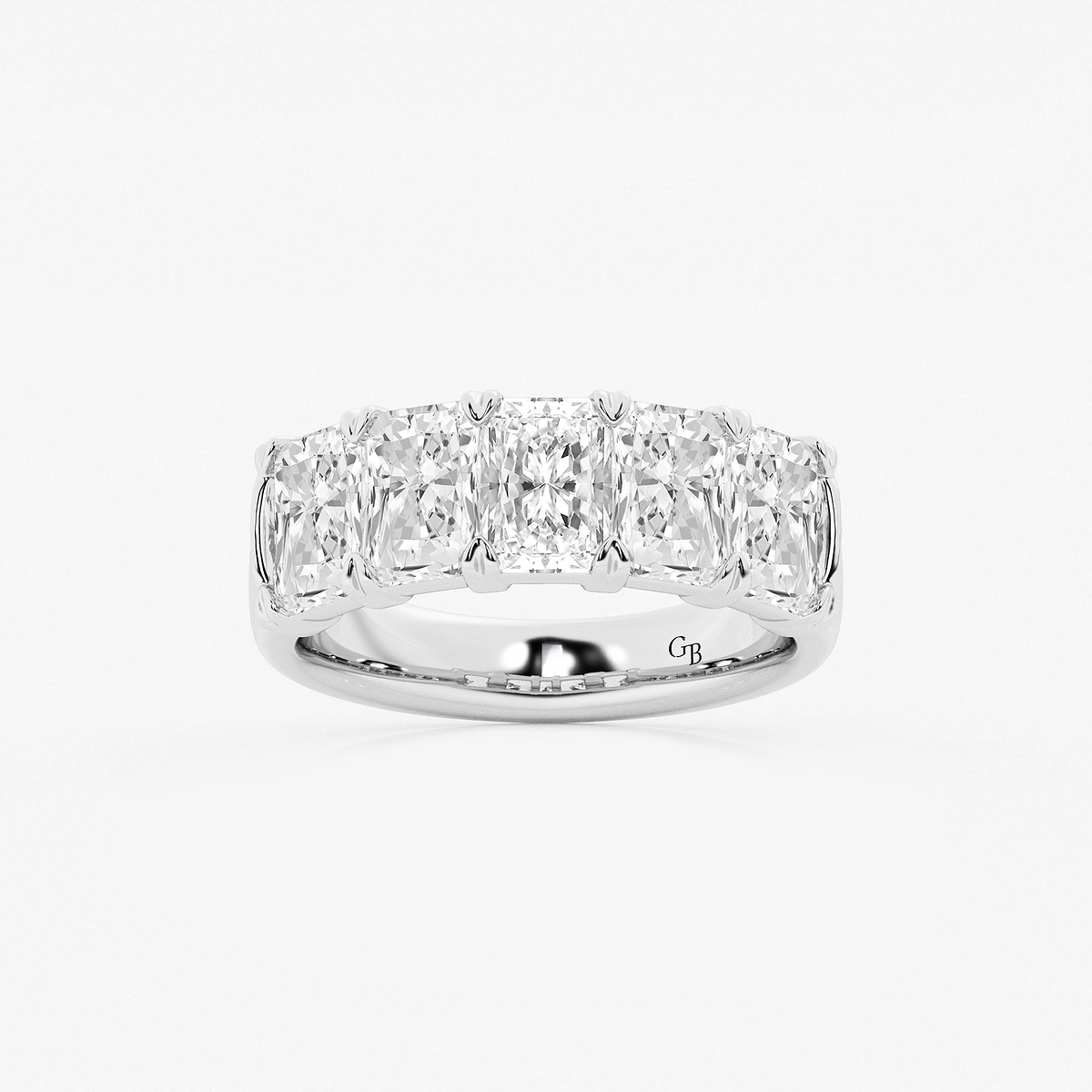 4 ctw Radiant Lab Grown Diamond Five-Stone Anniversary Band