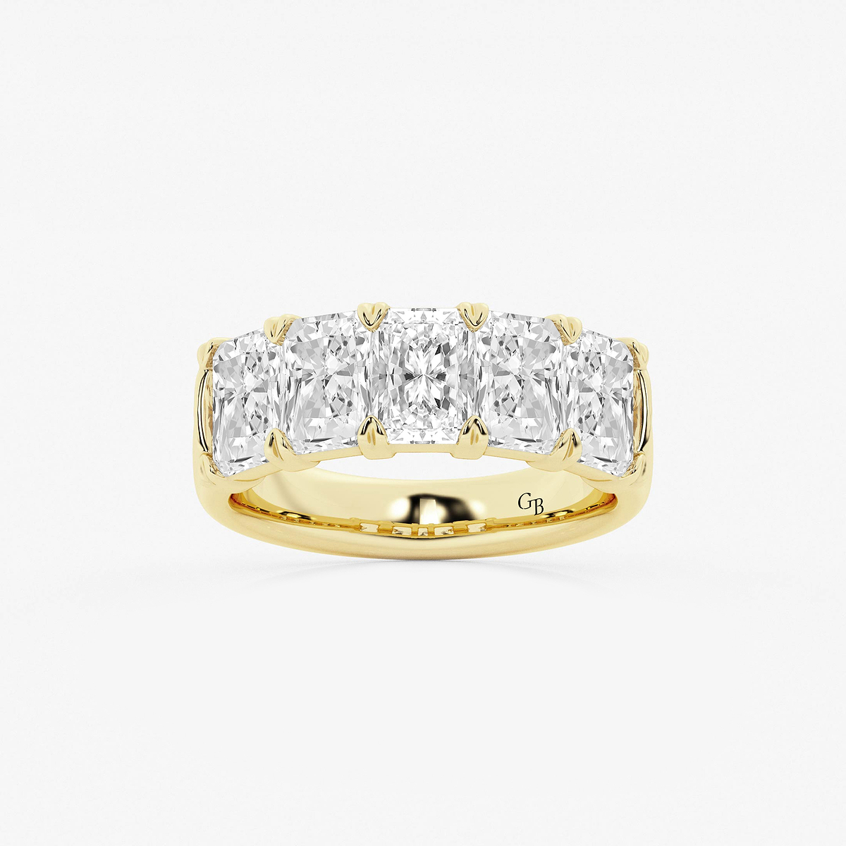 4 ctw Radiant Lab Grown Diamond Five-Stone Anniversary Band
