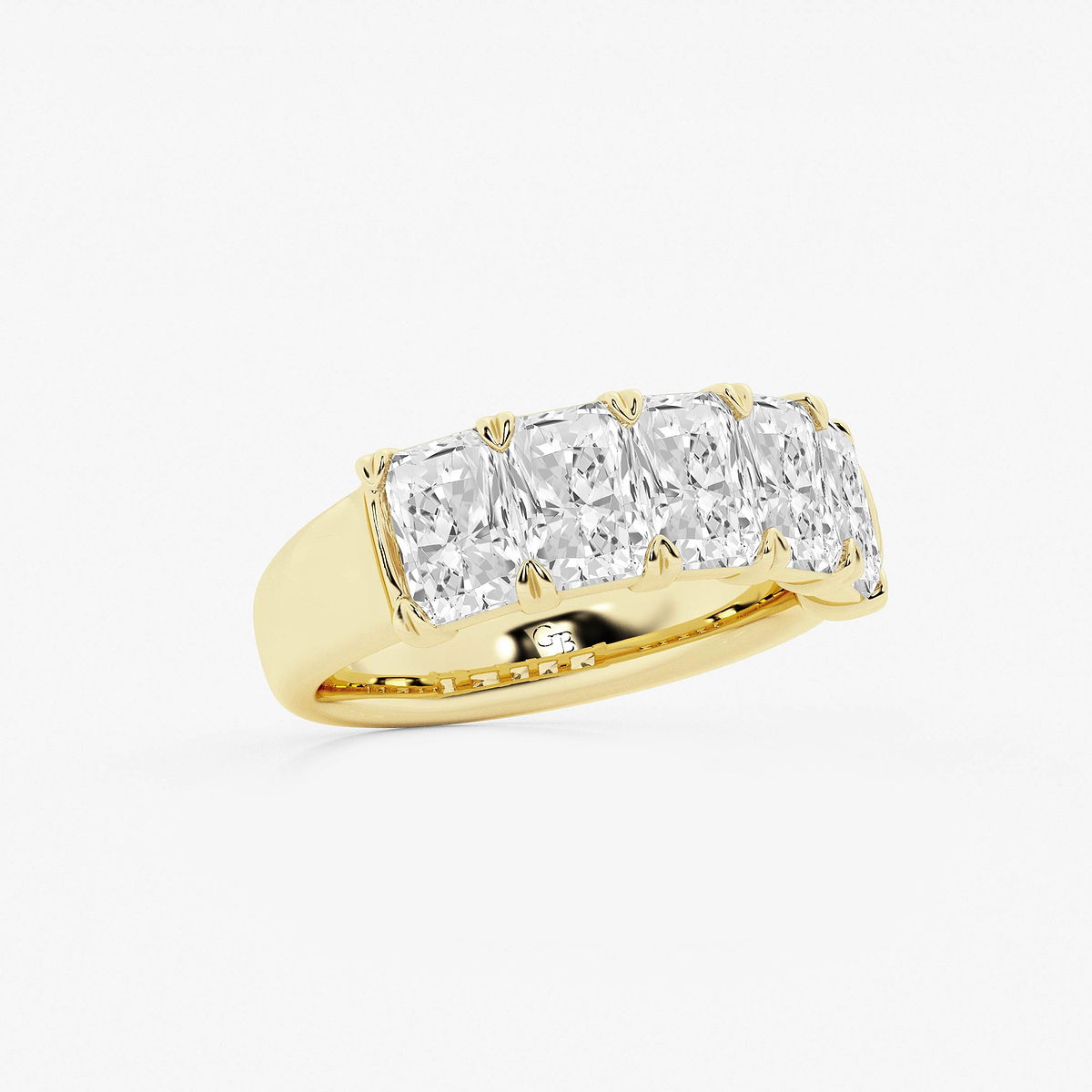 Additional Image 1 for  4 ctw Radiant Lab Grown Diamond Five-Stone Anniversary Band