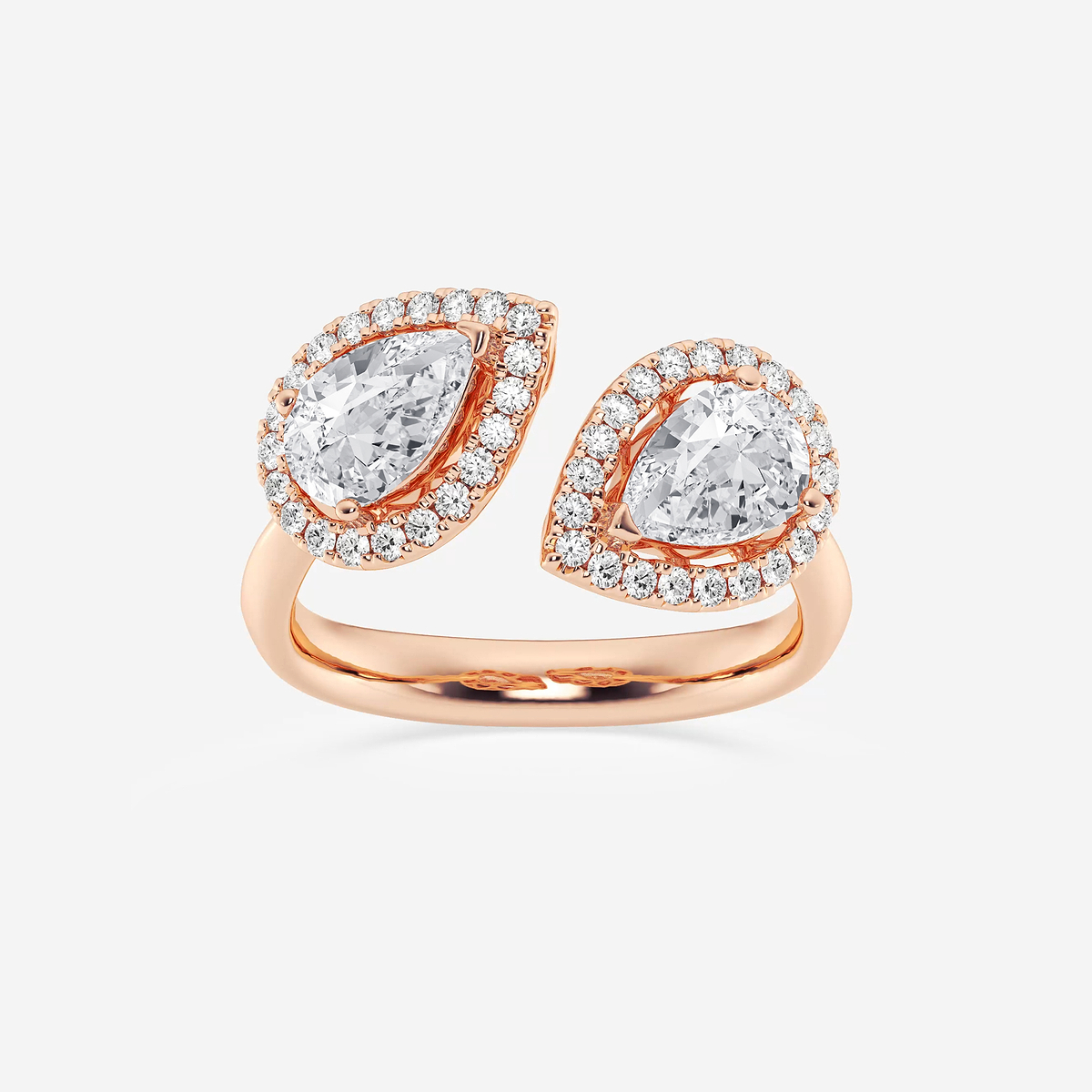 Chant 3/4 ctw Pear and Round Lab Grown Diamond Halo Fashion Ring