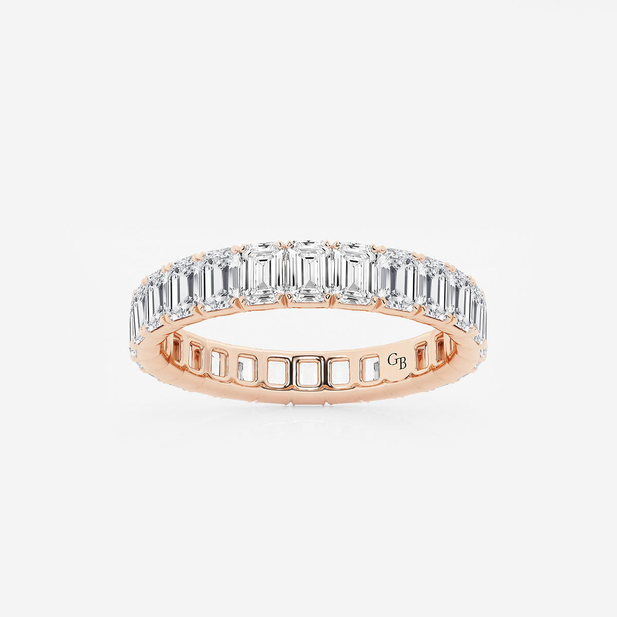3 ctw Emerald Lab Grown Diamond Eternity Band - 3.4mm Width