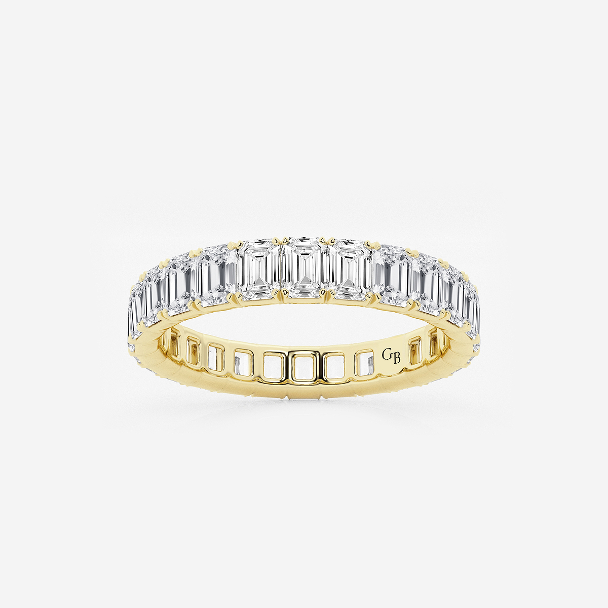 3 ctw Emerald Lab Grown Diamond Eternity Band - 3.3mm Width