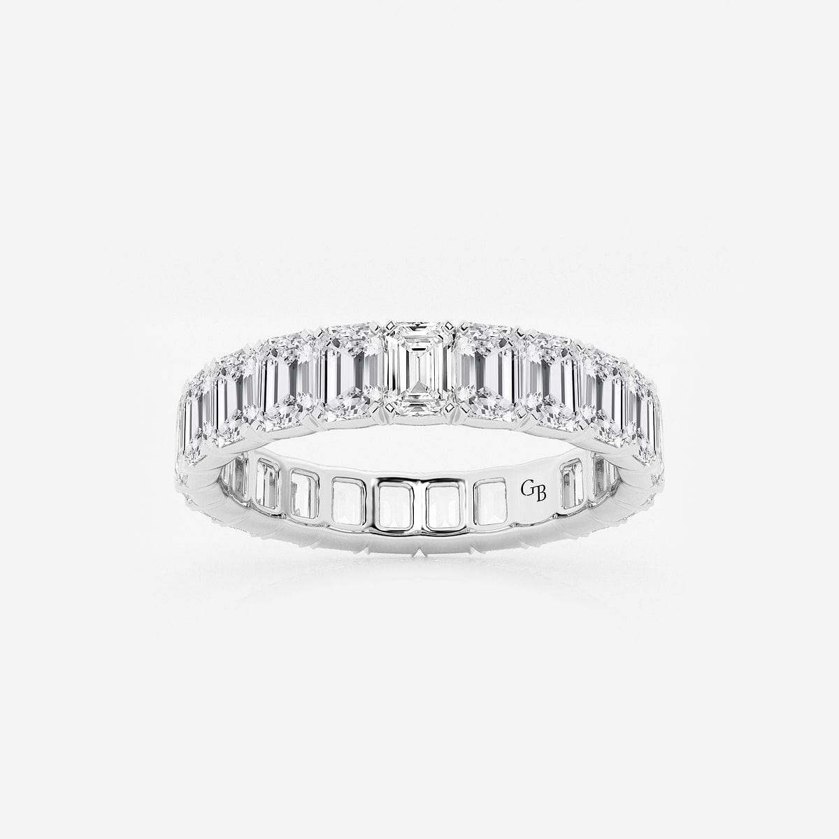 4 ctw Emerald Lab Grown Diamond Eternity Band - 4mm Width Platinum, FG, VS2+