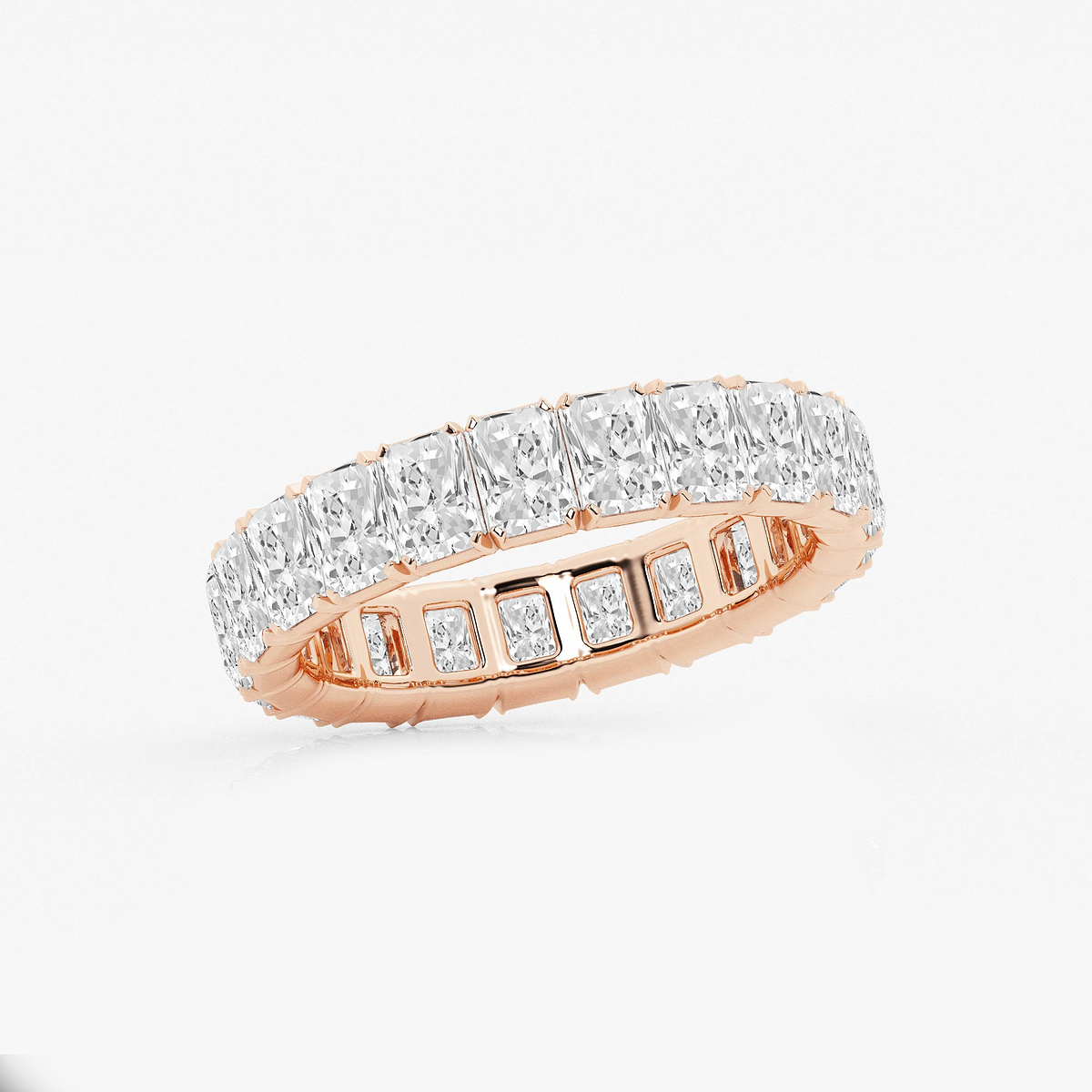 Additional Image 1 for  3 7/8 ctw Radiant Lab Grown Diamond V-Prong Eternity Band - 4.2mm Width