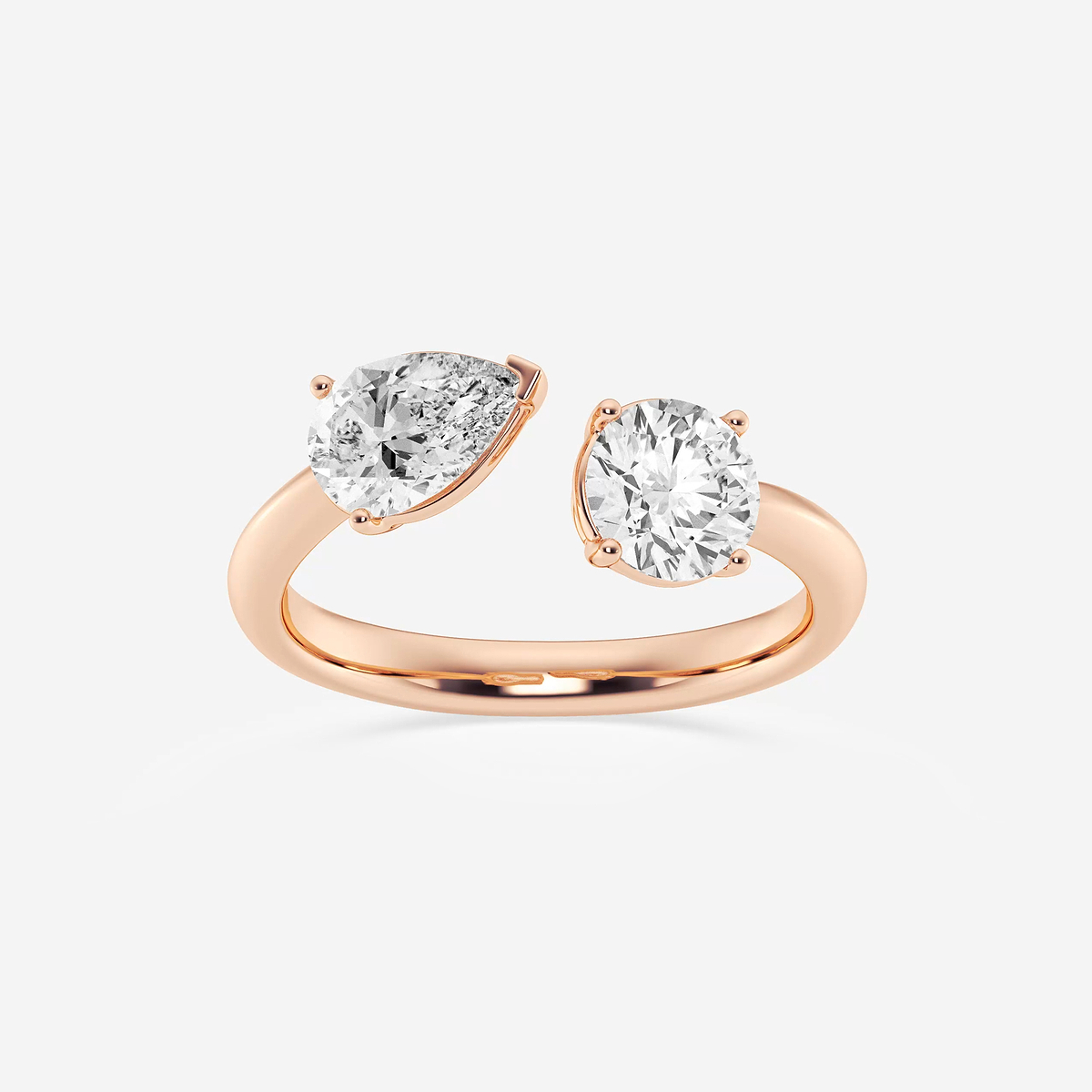 1 1/2 ctw Toi Et Moi Pear and Round Ring