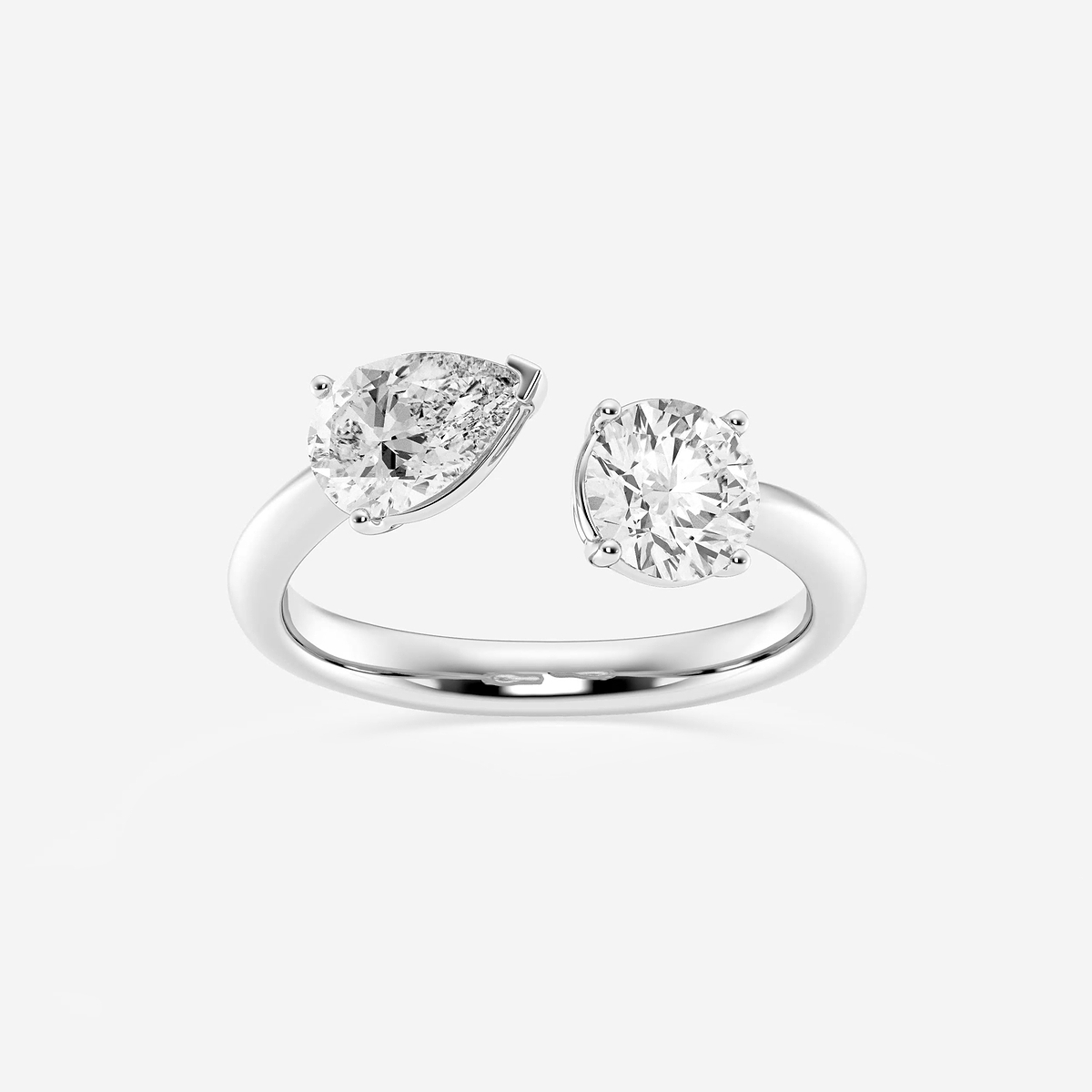 1 1/2 ctw Toi Et Moi Pear and Round Ring