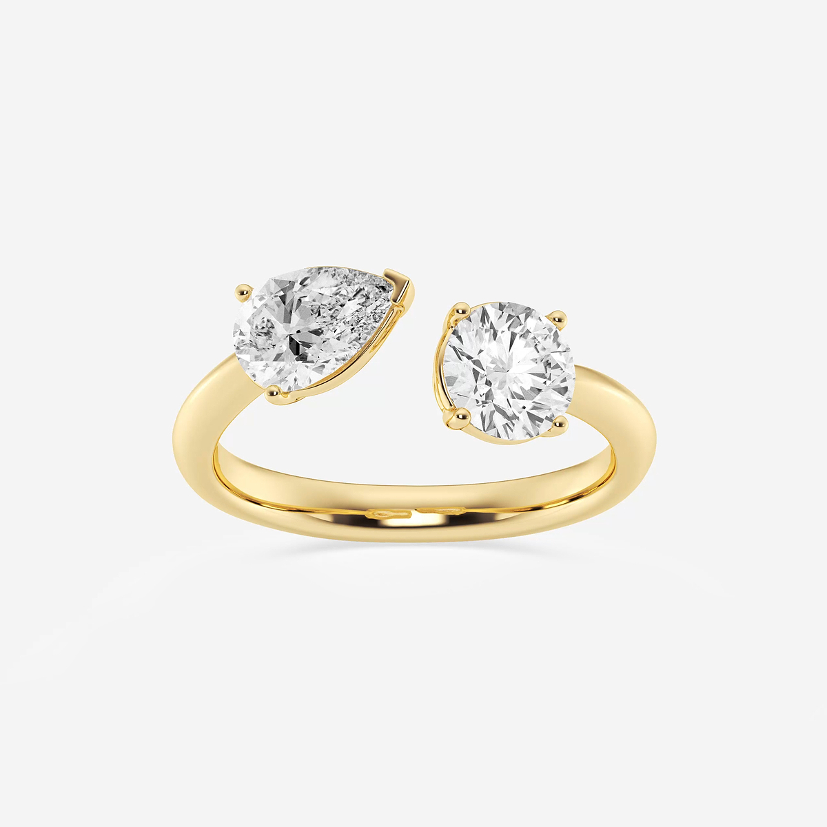 1 1/2 ctw Toi Et Moi Pear and Round Ring