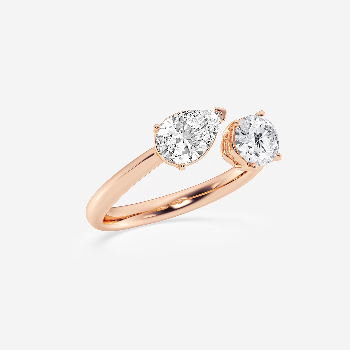 Additional Image 1 for  1 1/2 Toi Et Moi Pear and Oval Ring