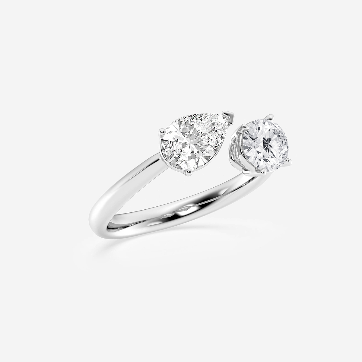 Additional Image 1 for  1 1/2 Toi Et Moi Pear and Oval Ring