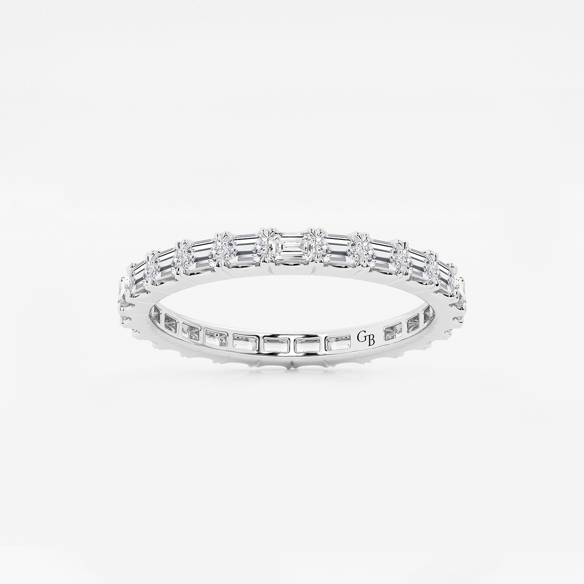 1 ctw East-West Emerald Lab Grown Diamond Eternity Band - 1.8mm Width