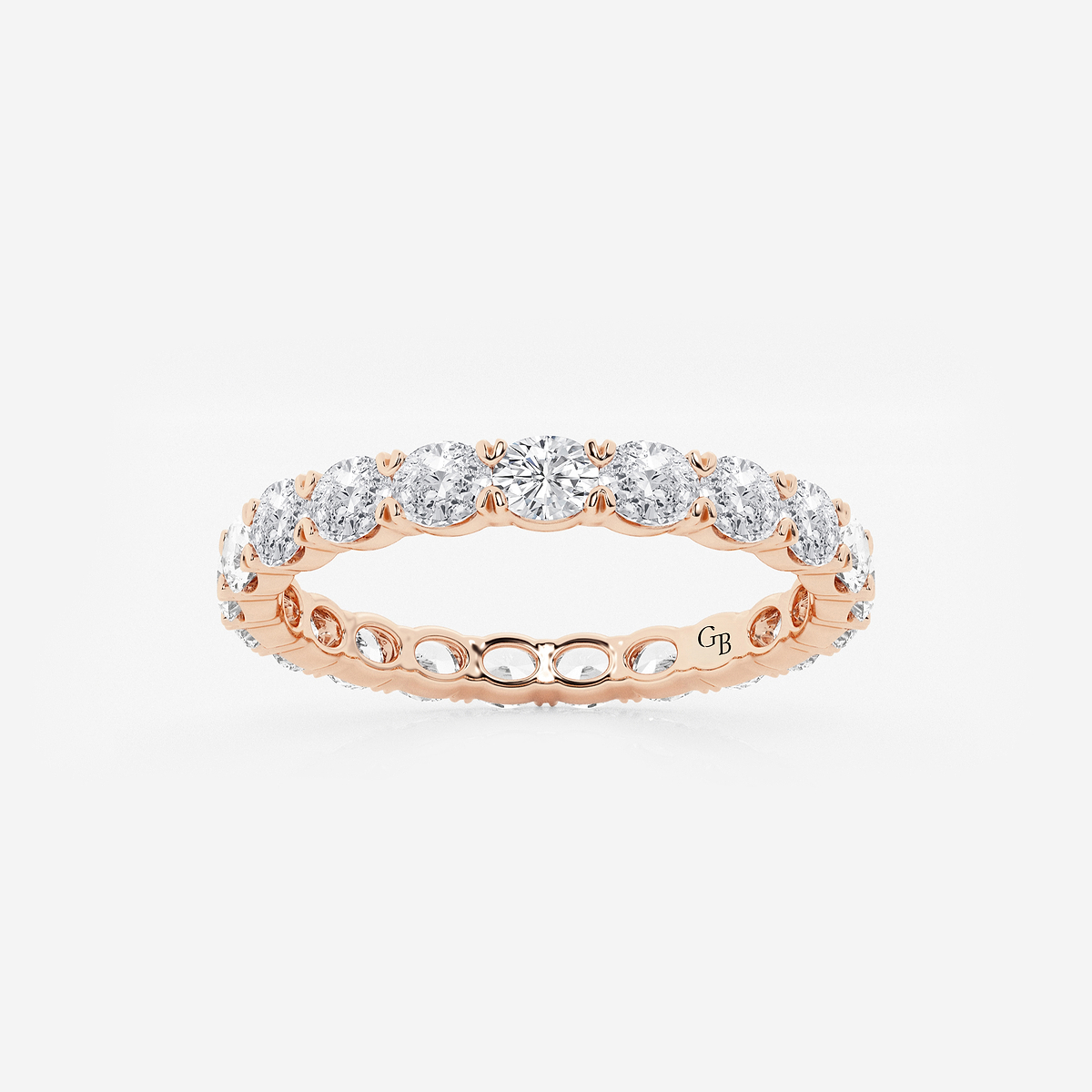 1 ctw East-West Oval Lab Grown Diamond Eternity Band - 2.1mm Width