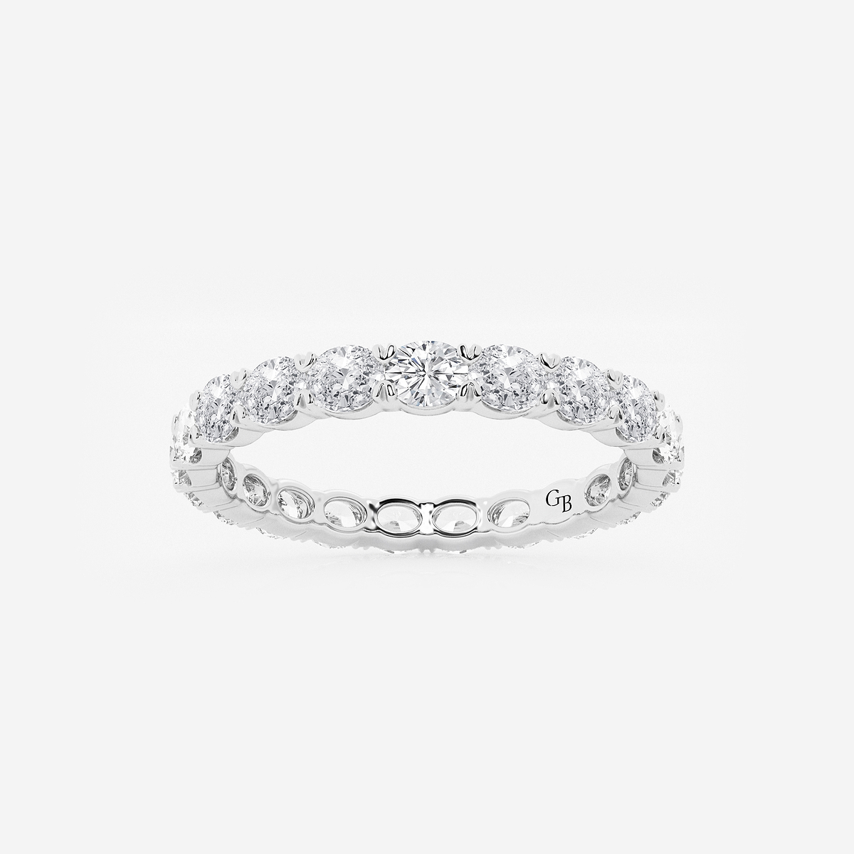1 ctw East-West Oval Lab Grown Diamond Eternity Band - 2.2mm Width