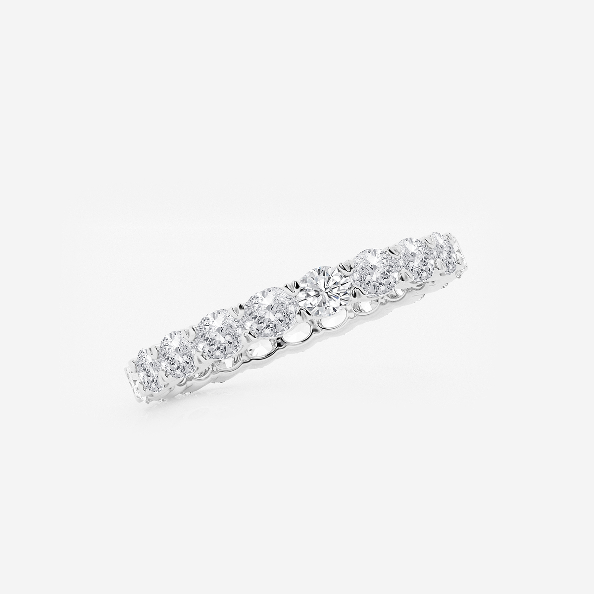 Additional Image 1 for  1 ctw East-West Oval Lab Grown Diamond Eternity Band - 2.2mm Width