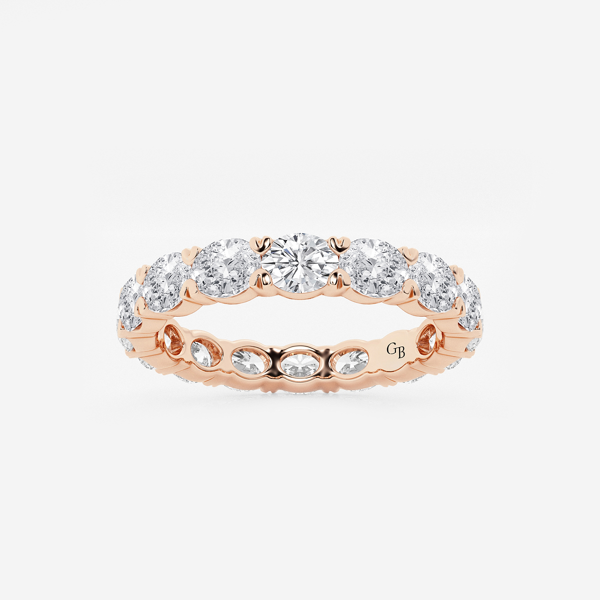2 ctw East-West Oval Lab Grown Diamond Eternity Band - 2.9mm Width