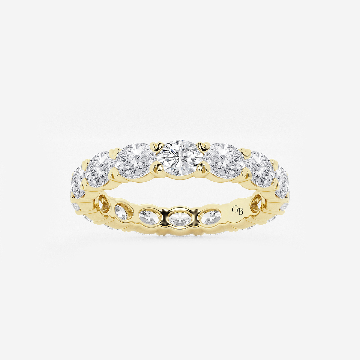 Caroline ctw East-West Oval Lab Grown Diamond Eternity Band Width  14K Yellow Gold, DE, VS1