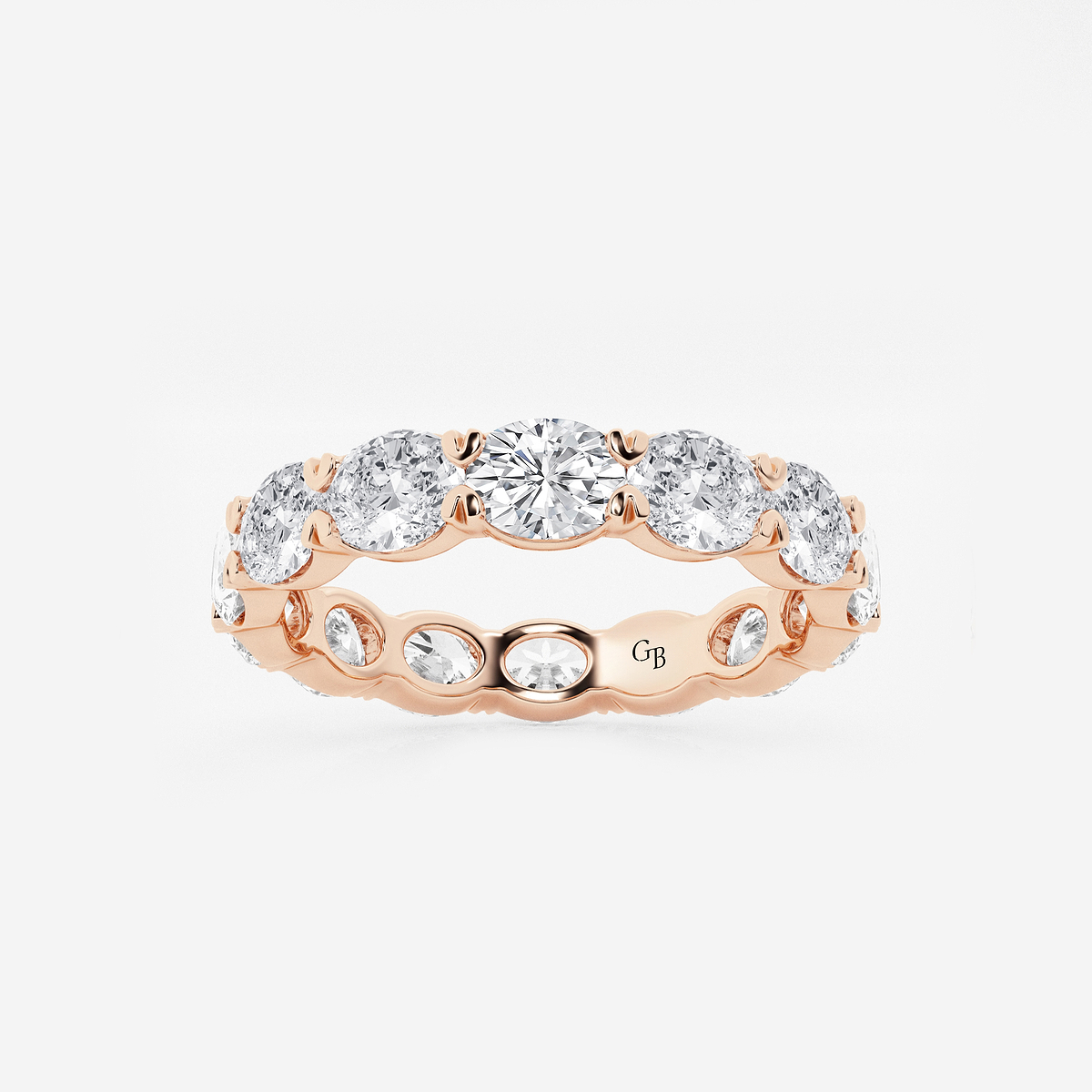 3 ctw East-West Oval Lab Grown Diamond Eternity Band - 3.4mm Width
