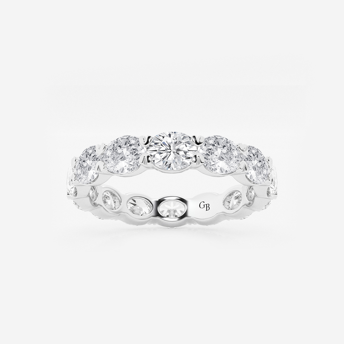3 ctw East-West Oval Lab Grown Diamond Eternity Band - 3.4mm Width