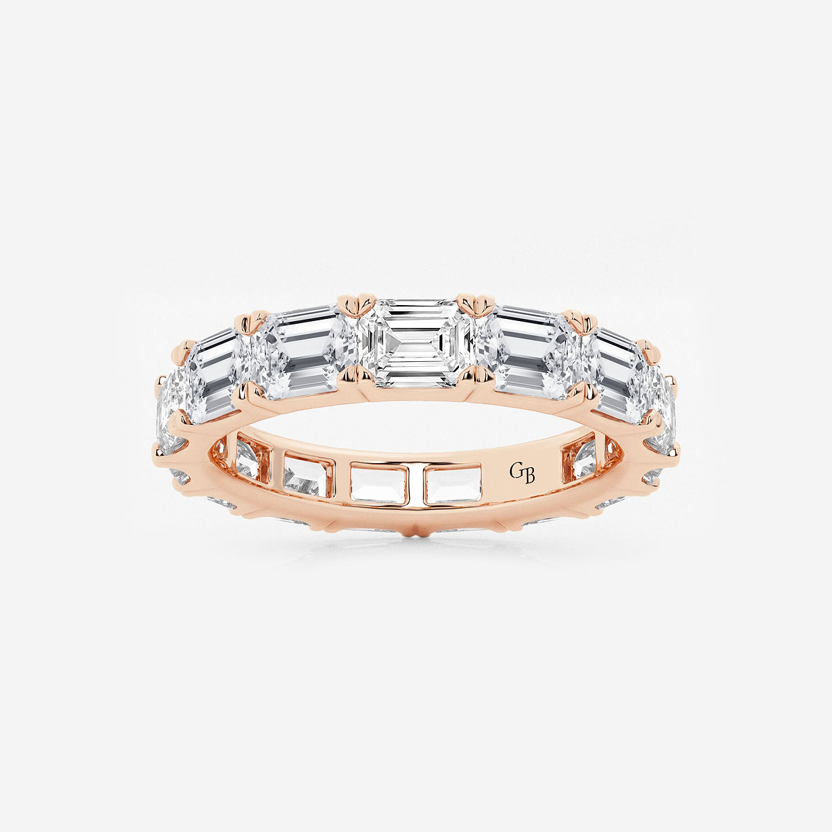 4 ctw East-West Emerald Lab Grown Diamond Eternity Band - 3.15mm Width