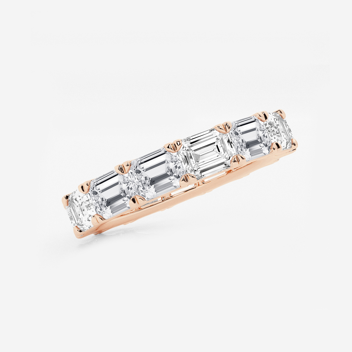 Additional Image 1 for  4 ctw East-West Emerald Lab Grown Diamond Eternity Band - 3.15mm Width
