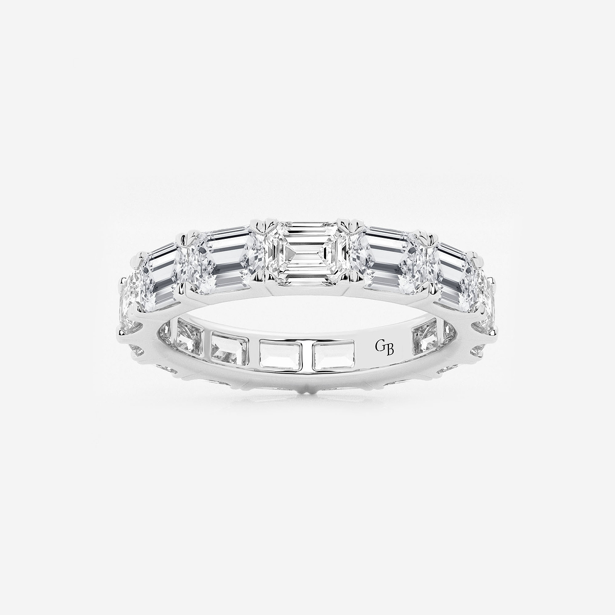 4 ctw East-West Emerald Lab Grown Diamond Eternity Band - 3.05mm Width