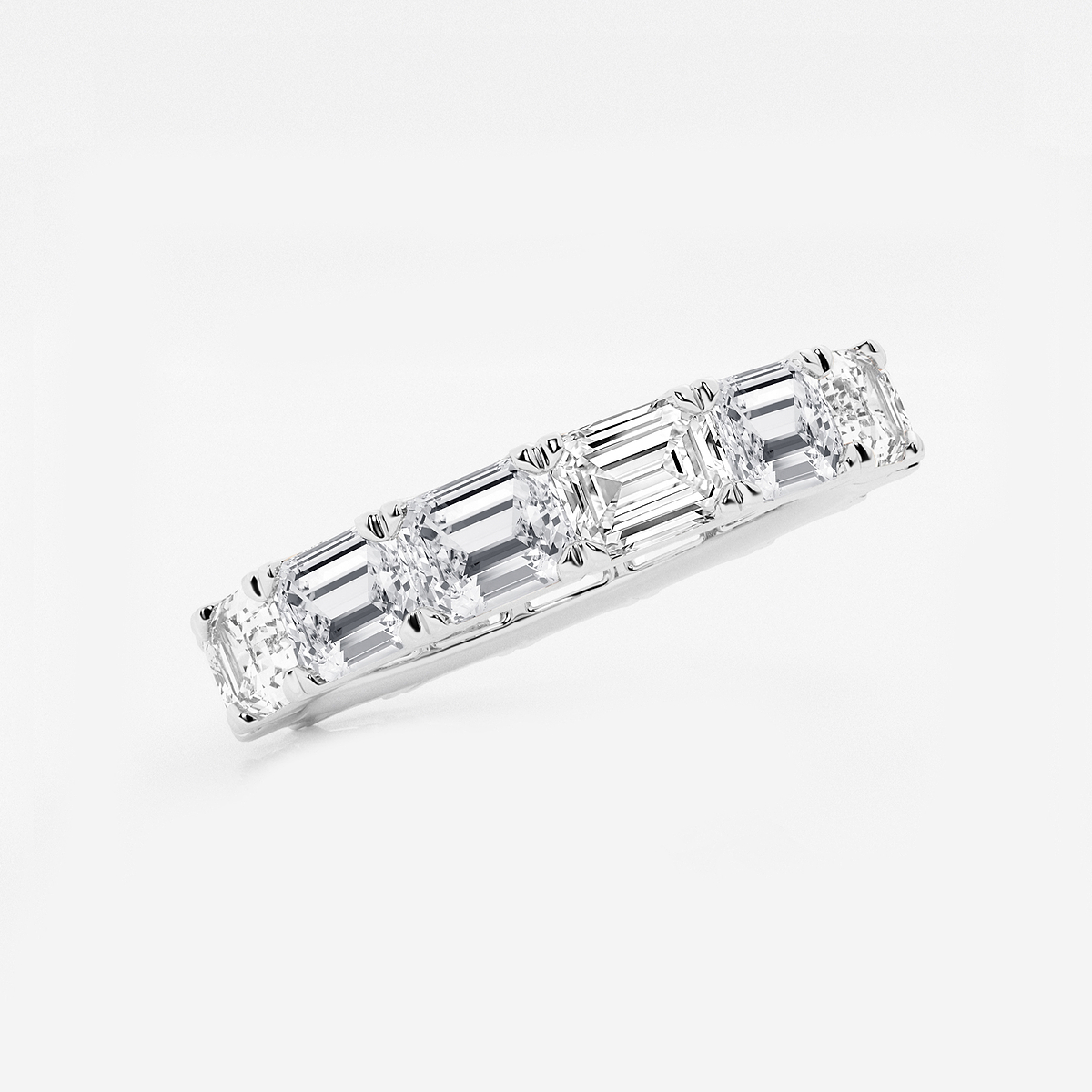 Additional Image 1 for  4 ctw East-West Emerald Lab Grown Diamond Eternity Band - 3.05mm Width
